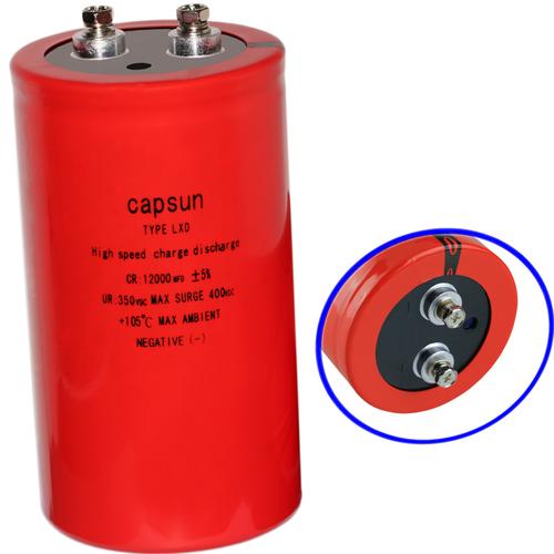 微機(jī)智能勵(lì)磁控制器鋁電解電容,350v12000uf電容器底部平底帶綁帶